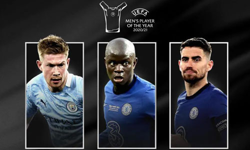 De Bruyne, Jorginho, Kante cạnh tranh danh hiệu "Cầu thủ xuất sắc nhất năm"